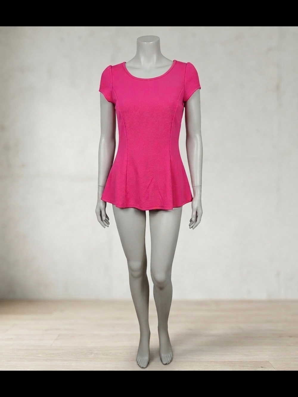 Blush Vibrant Pink Flared Peplum Tunic